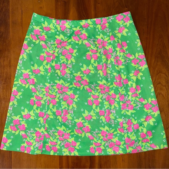 Vintage 70s 80s "The Lilly" Lilly Pulitzer Vibrant Polyester Skirt - Picture 10 of 12